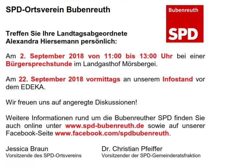 Bürgersprechstunde SPD Ortsverein