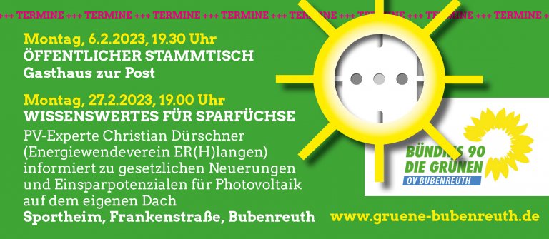 Veranstaltungen Grüne Bubenreuth