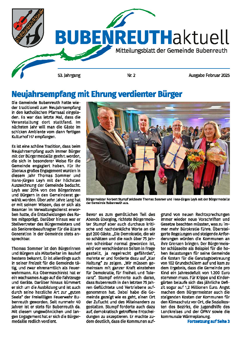 BUBENREUTH aktuell Februar 2025