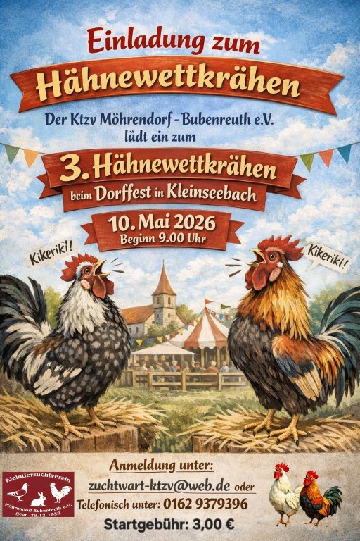 3. Hähnewettkrähen beim Dorffest in Kleinseebach